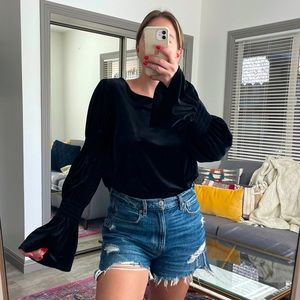 Anthropologie RO & DE Black Velvet Shirt